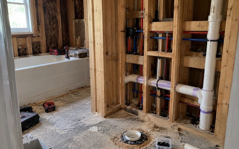 bathroom remodel plumbing